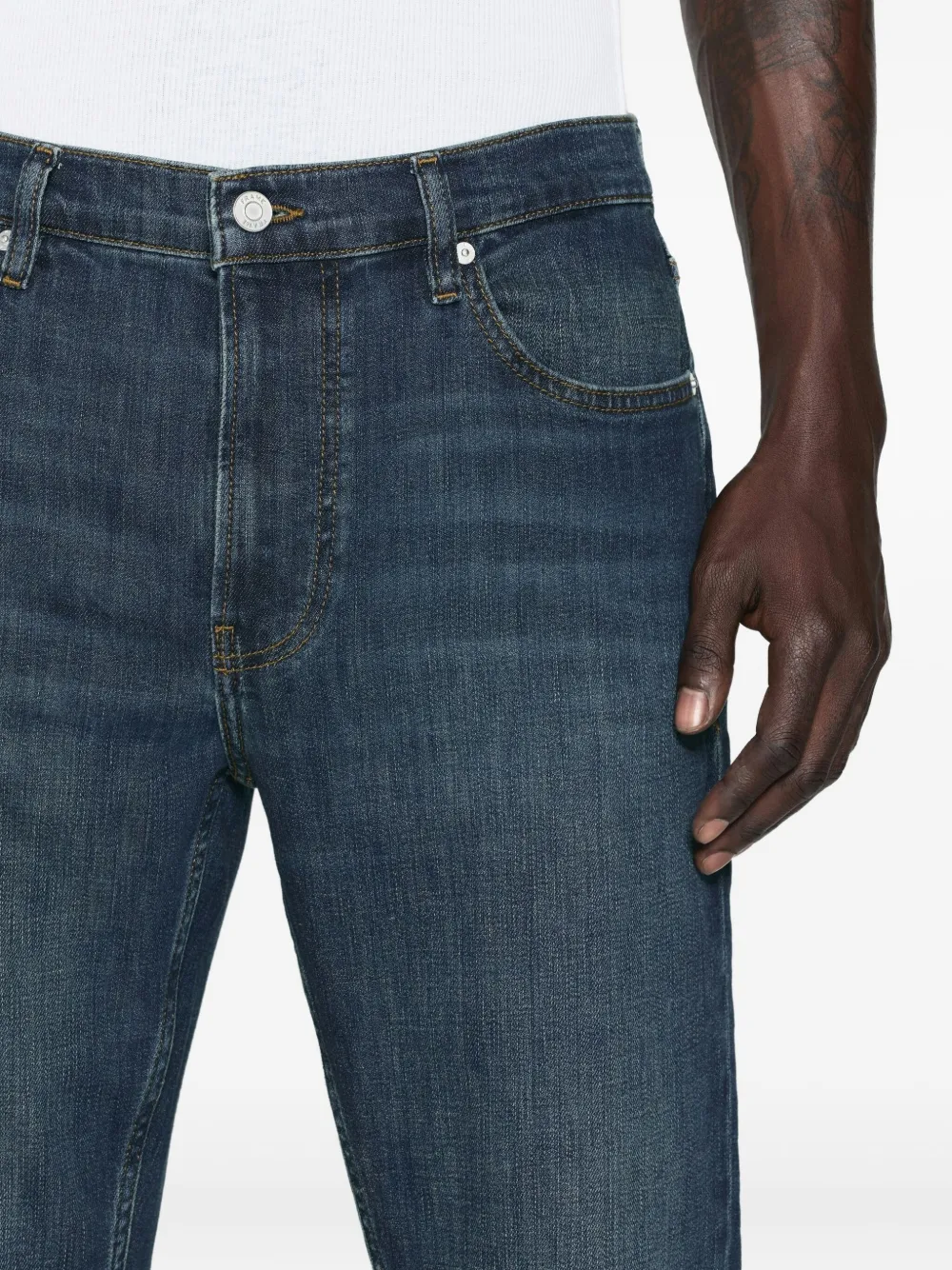Frame Whiskering-effect Jeans In Blue