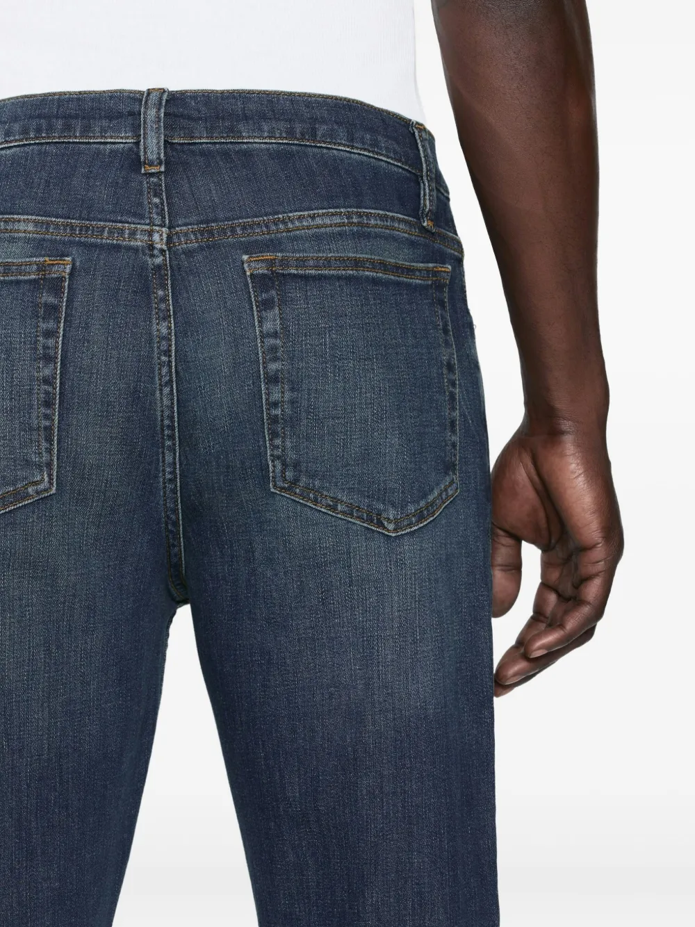 Frame Whiskering-effect Jeans In Blue