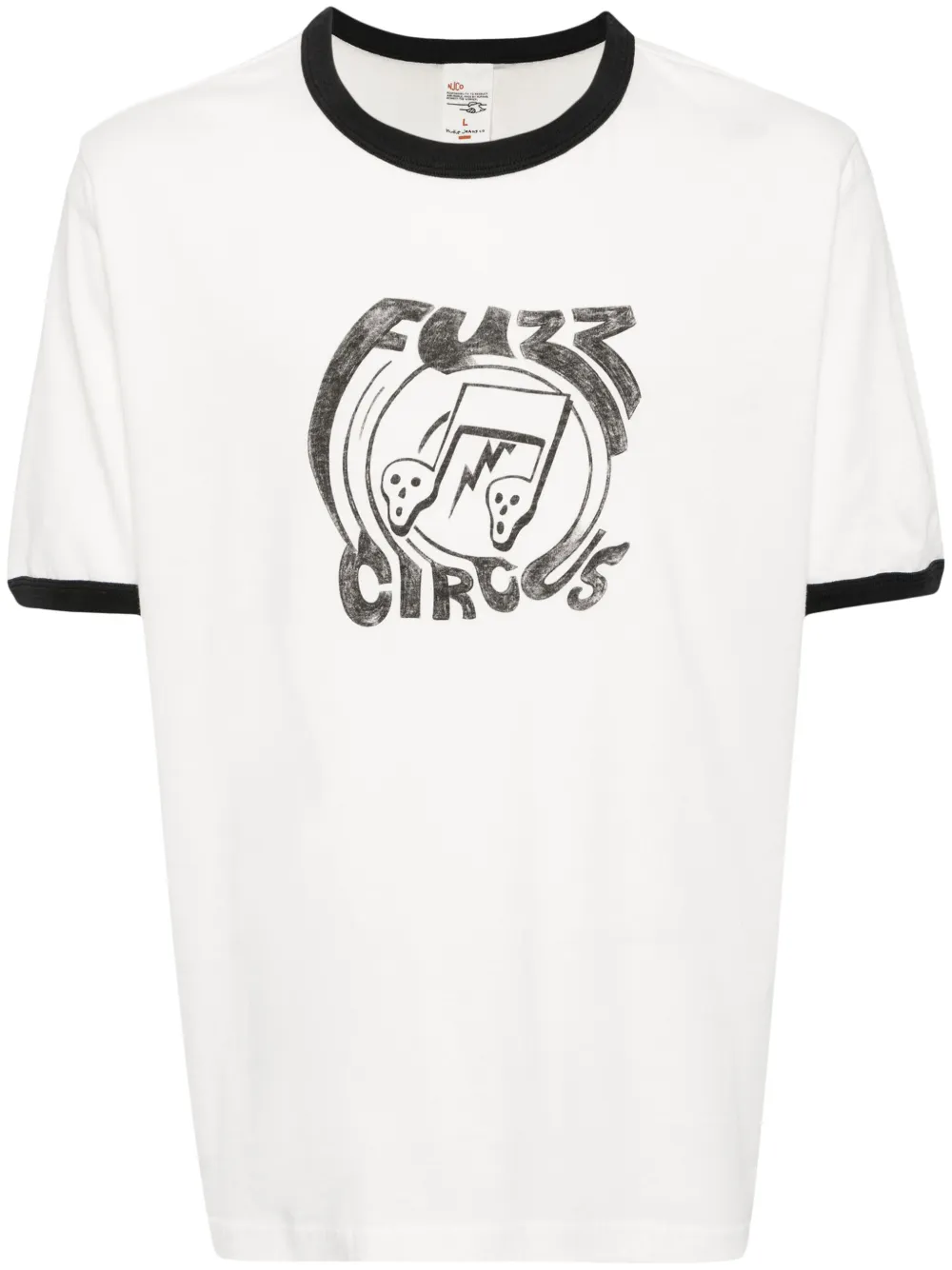 Nudie Jeans T-shirt met logoprint Wit