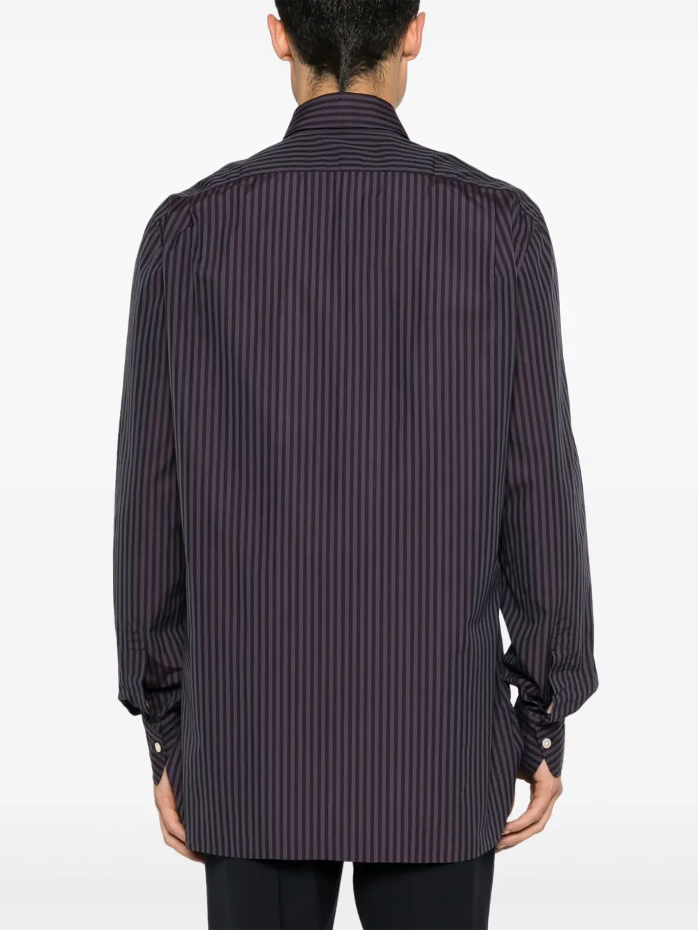 KITON STRIPED COTTON SHIRT