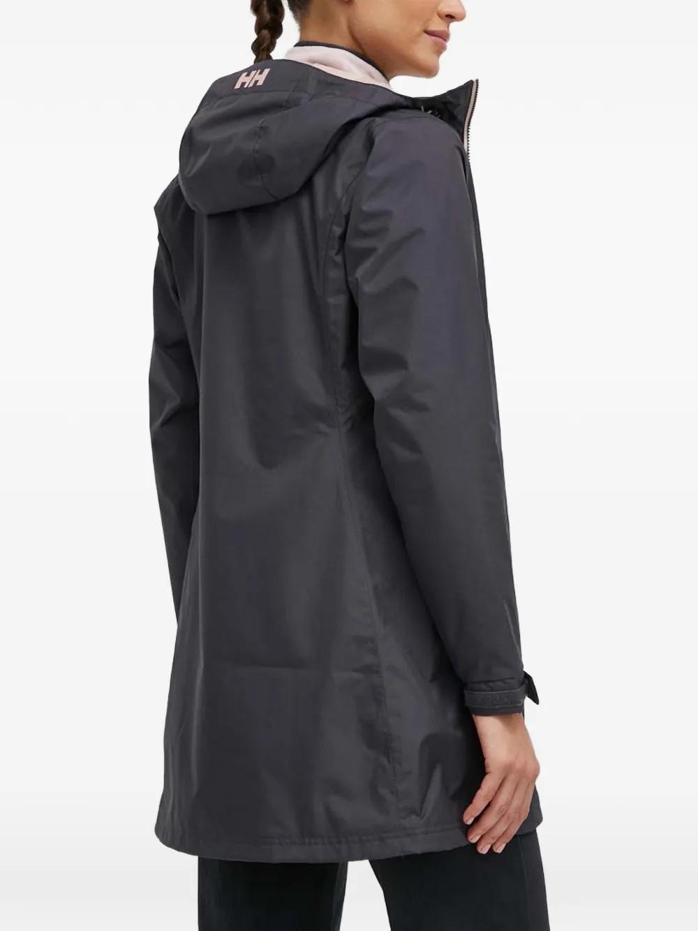 Helly Hansen Zipped Hooded Raincoat In Black