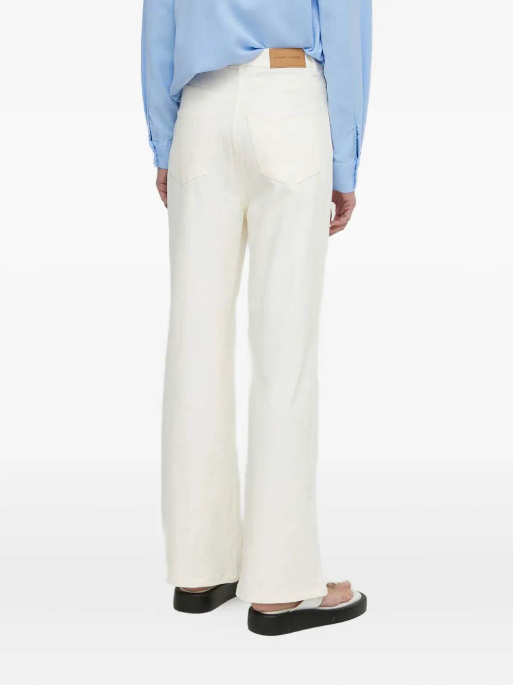 Samsoe & Samsoe Logo-patch Five-pocket Jeans In Neutral