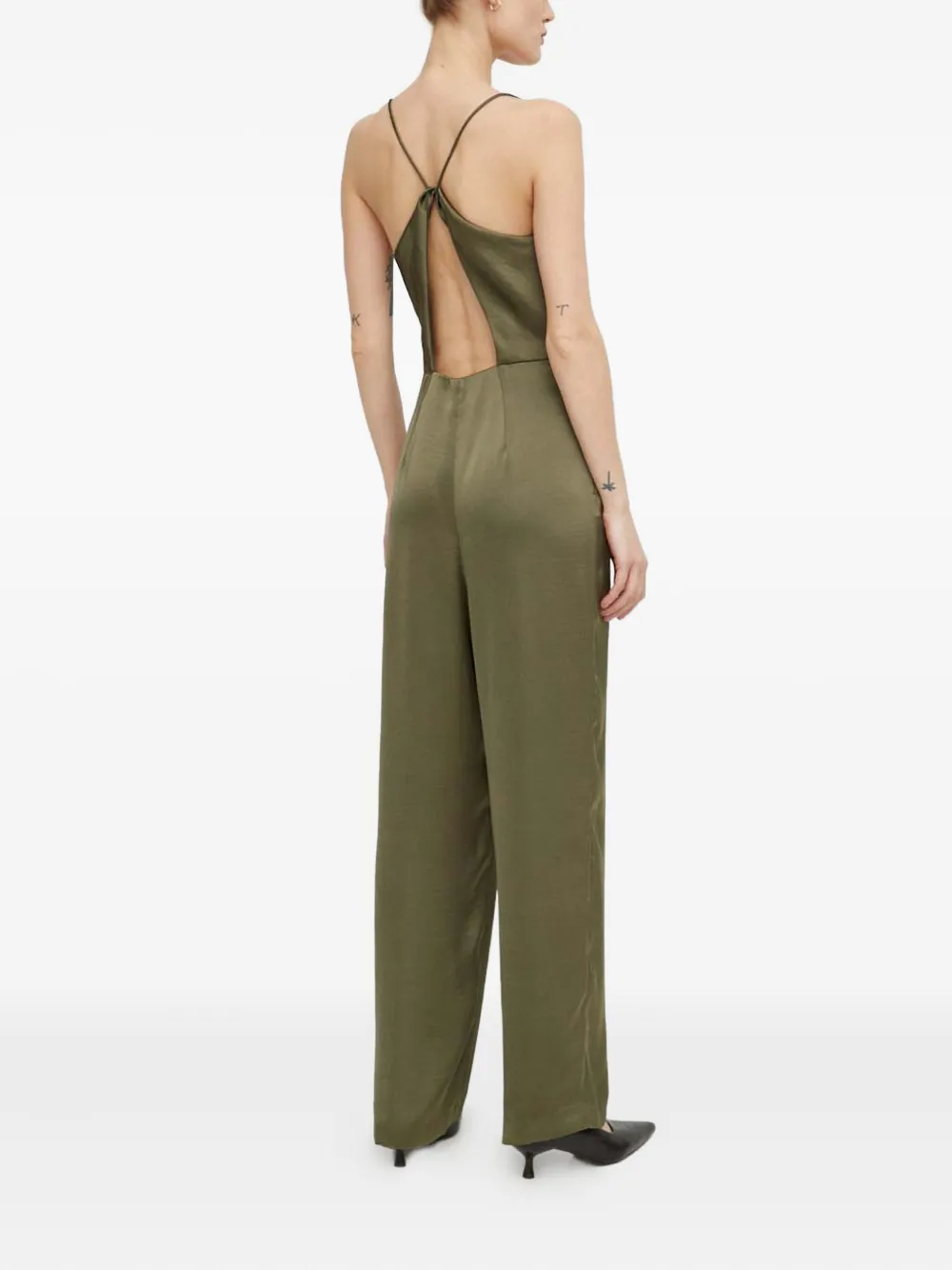 SAMSOE Jumpsuit met vierkante hals en open rug Groen