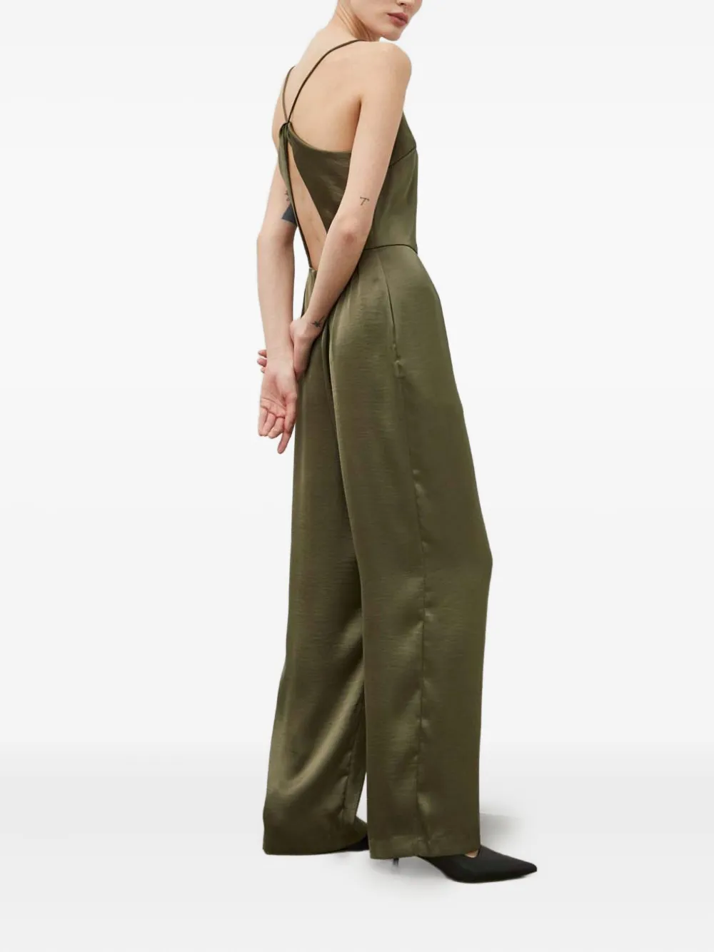 SAMSOE SAMSOE Jumpsuit met vierkante hals en open rug - Groen
