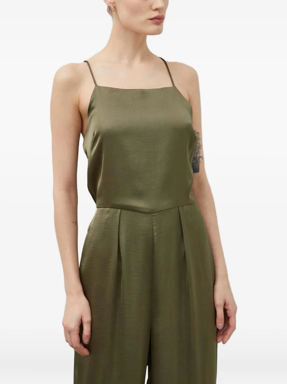 SAMSOE Jumpsuit met vierkante hals en open rug Groen