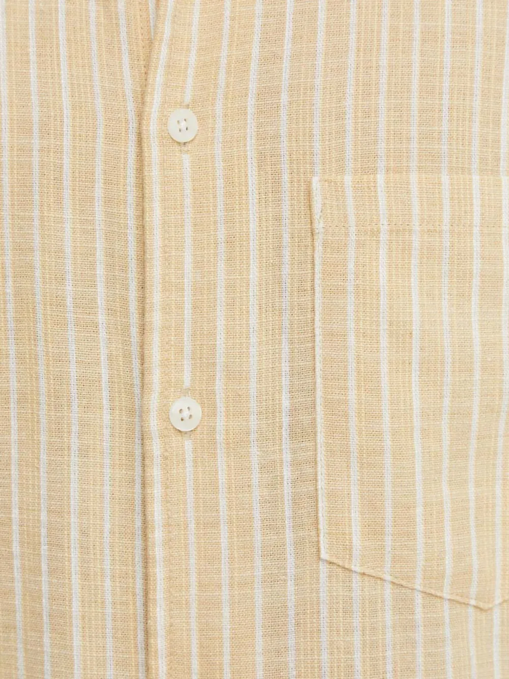 Samsoe & Samsoe Striped-pattern Chest-pocket Shirt In Yellow