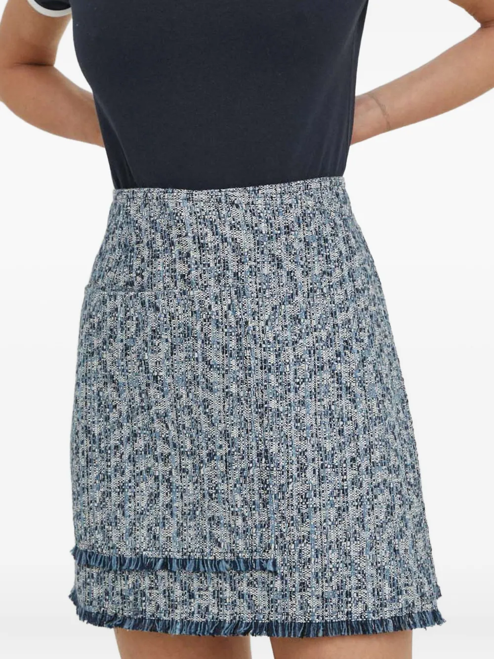 Samsoe & Samsoe Salinez Fringed Pocket Mini Skirt In Blue