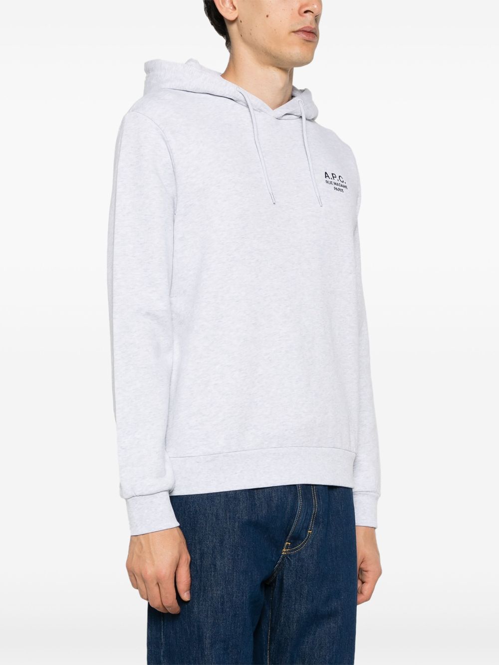 A.P.C. logo-embroidered organic cotton hoodie Men