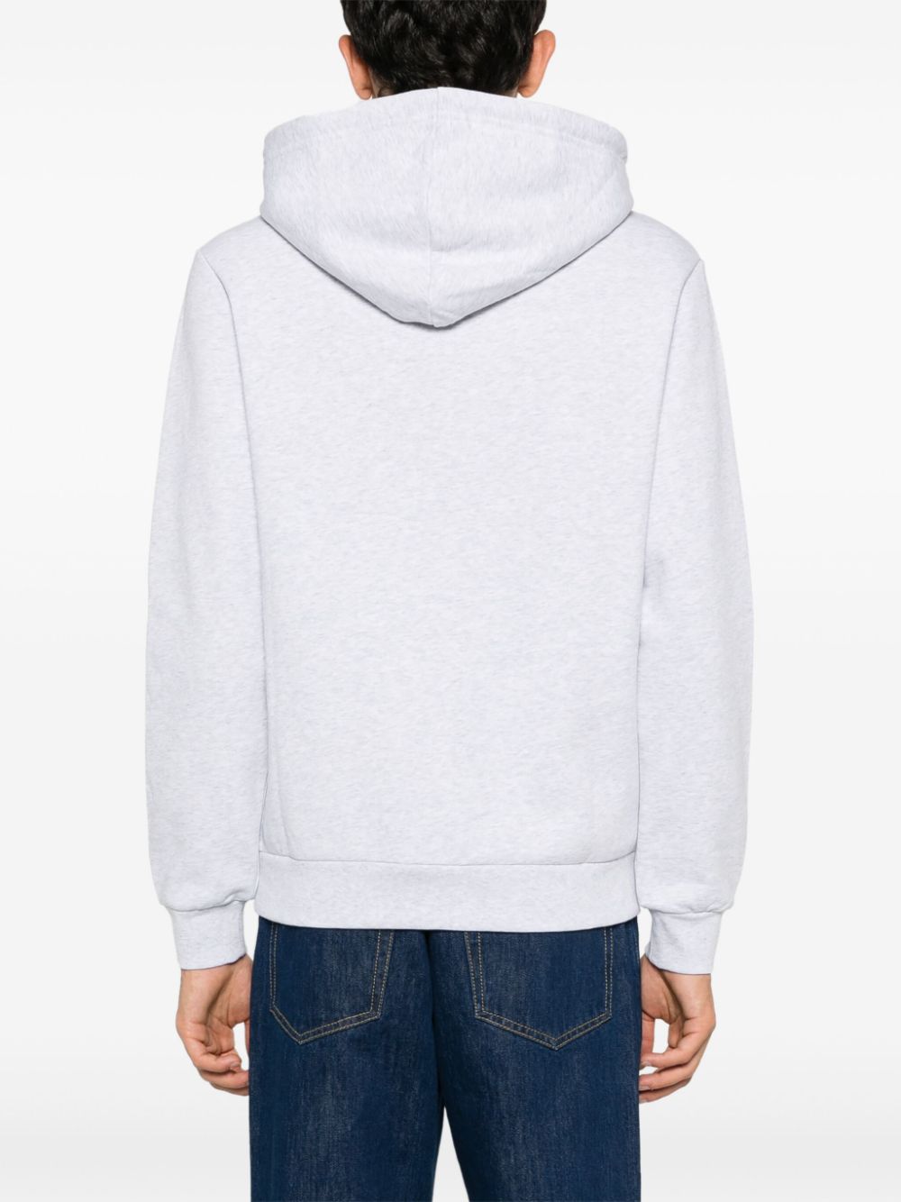 A.P.C. logo-embroidered organic cotton hoodie Men