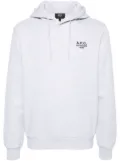A.P.C. logo-embroidered organic cotton hoodie - Grey