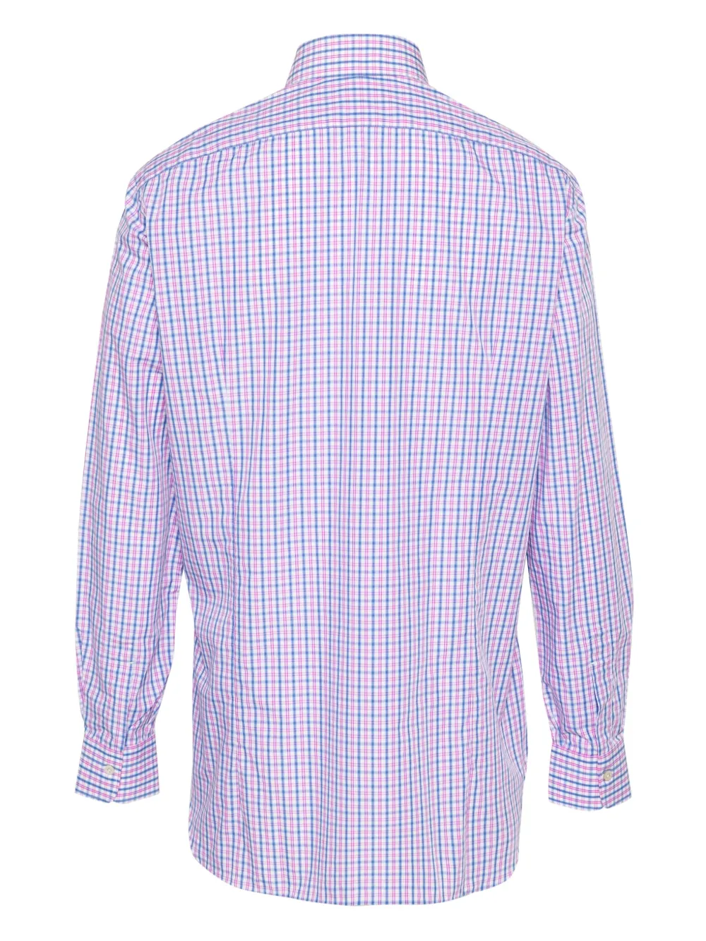 Kiton Geruite overhemd - Roze