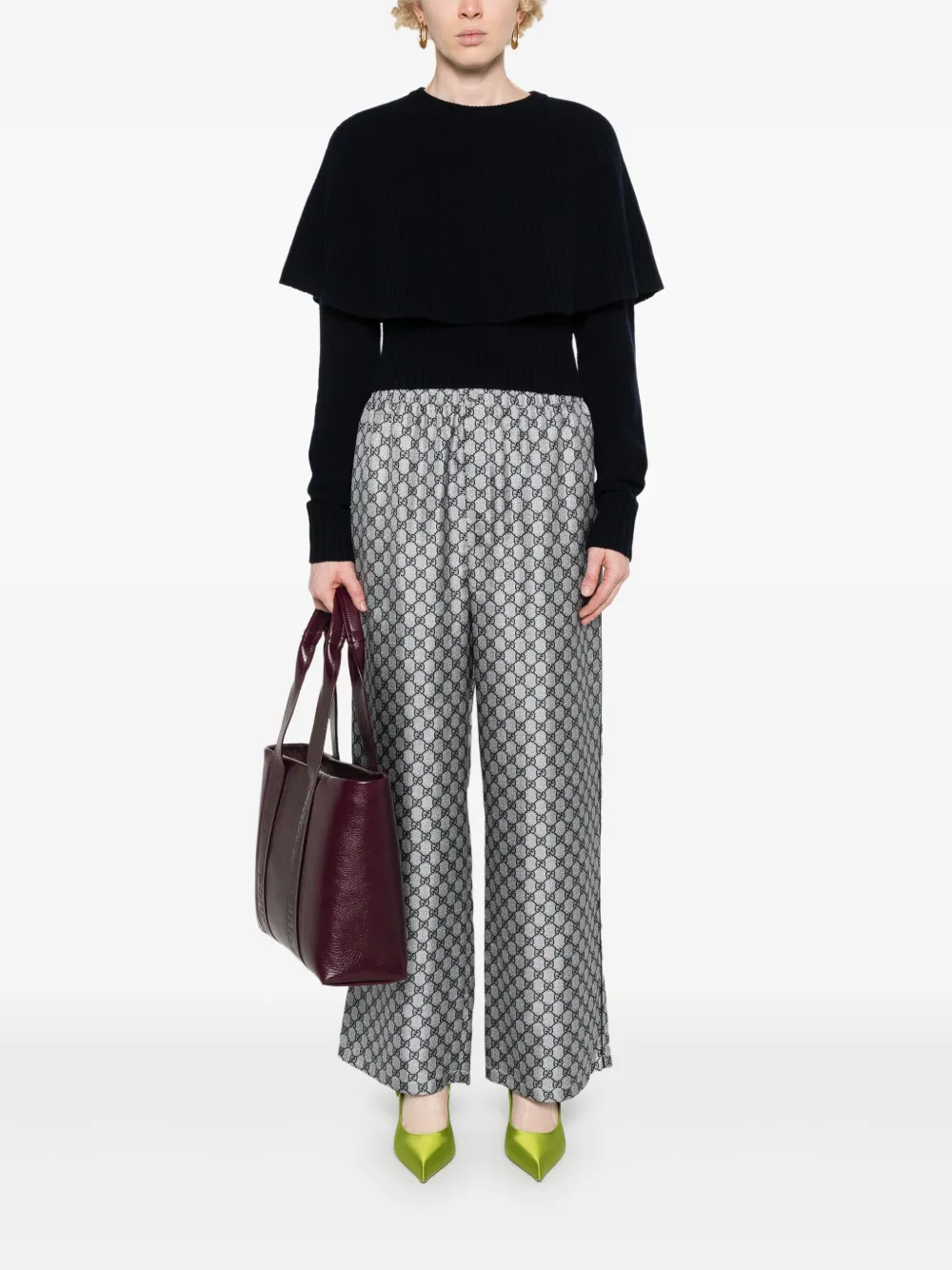 Gucci Zijden broek met GG-print - Blauw