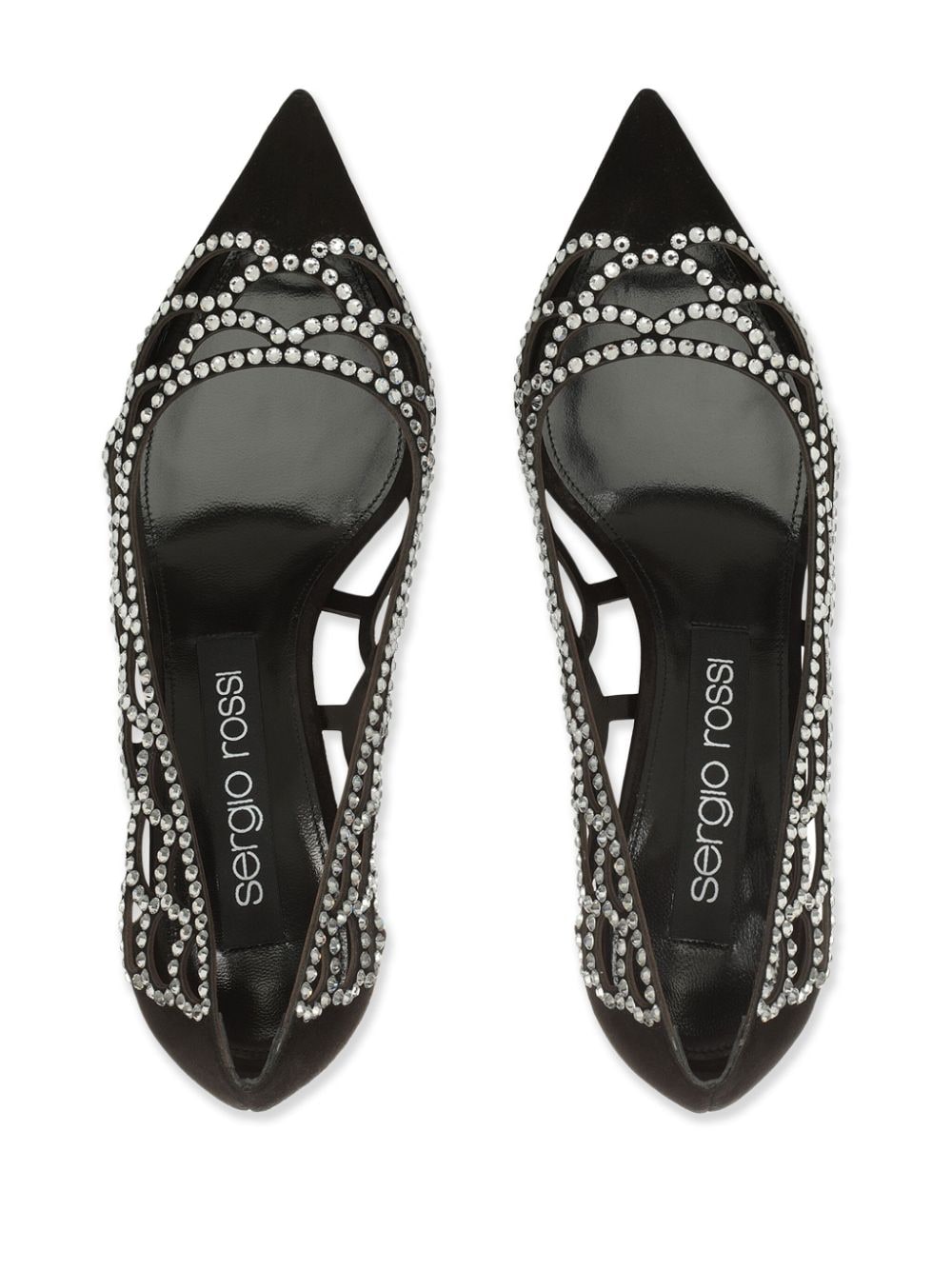 Shop Sergio Rossi Mermaid 75mm Embellished Pumps In Black