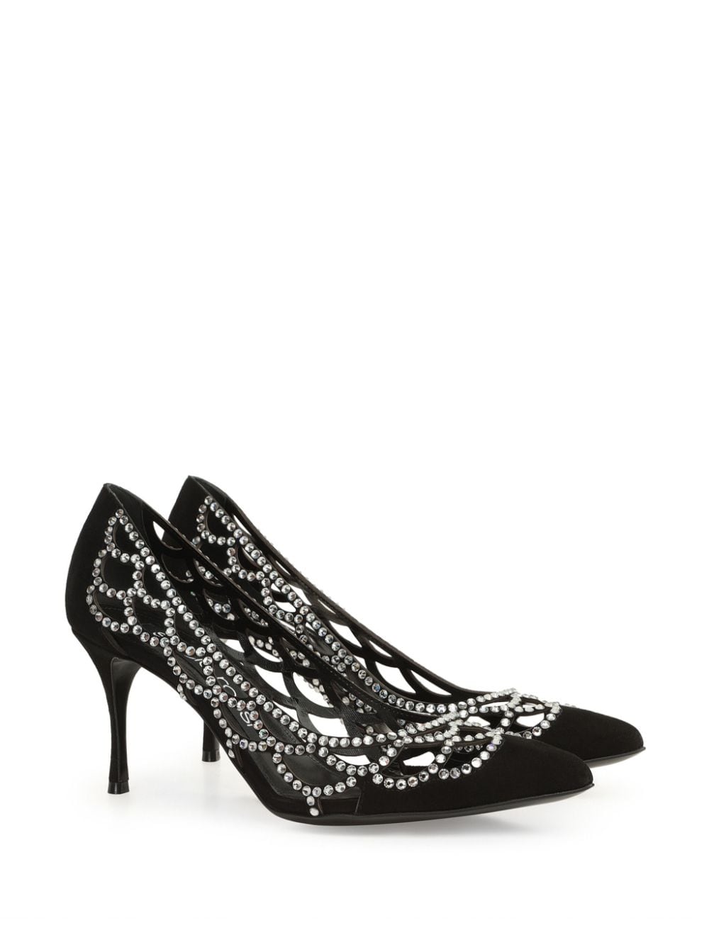 Shop Sergio Rossi Mermaid 75mm Embellished Pumps In Black