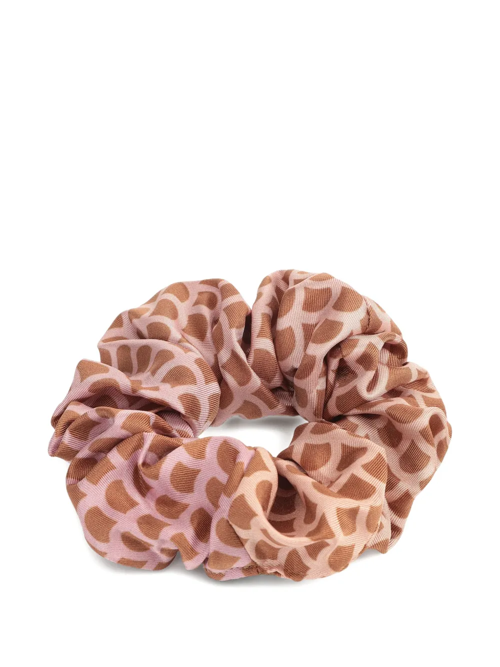 Sergio Rossi printed silk scrunchie Bruin