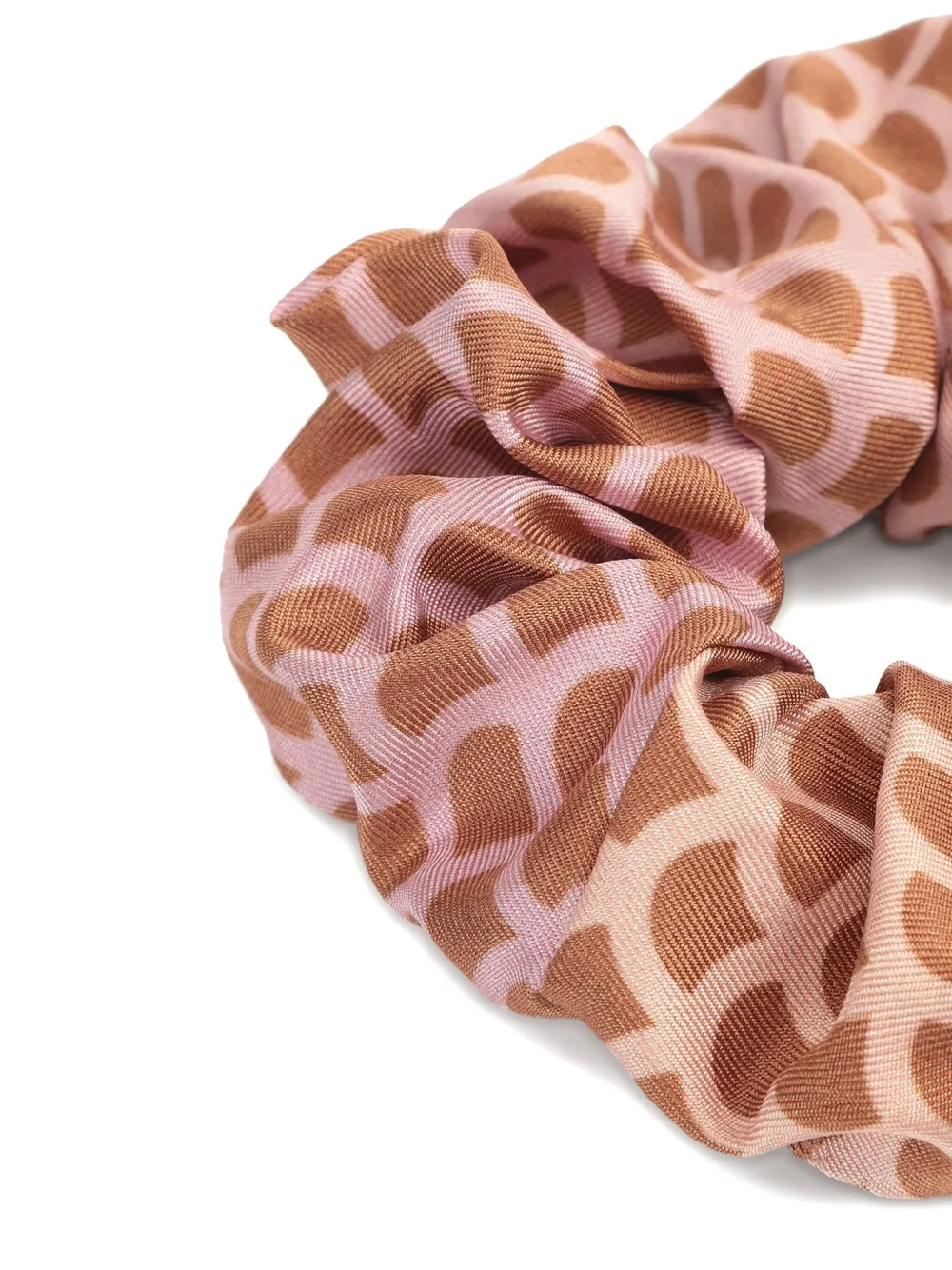 Sergio Rossi printed silk scrunchie Bruin