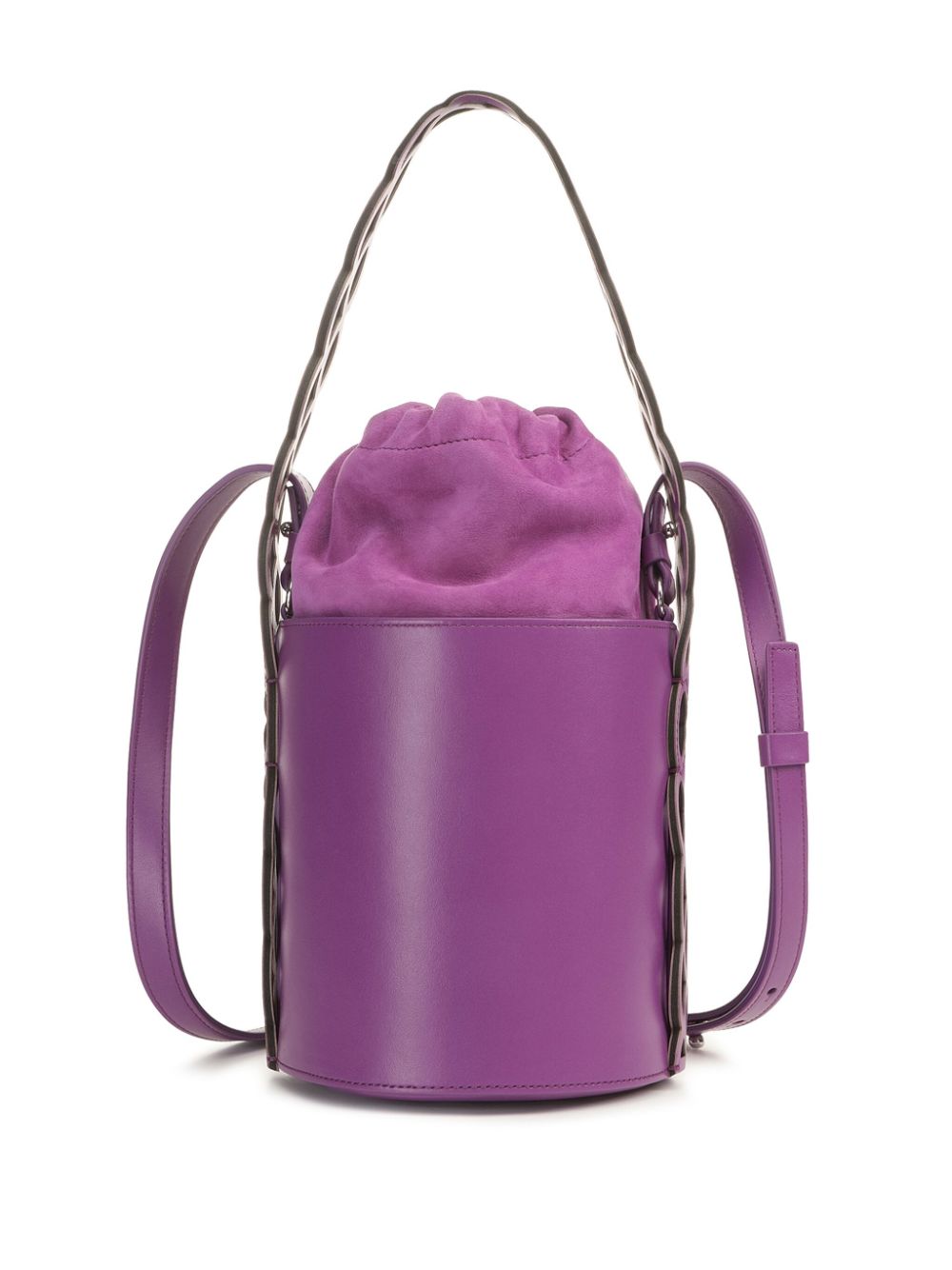 Shop Sergio Rossi Mermaid Bucket Bag In Purple