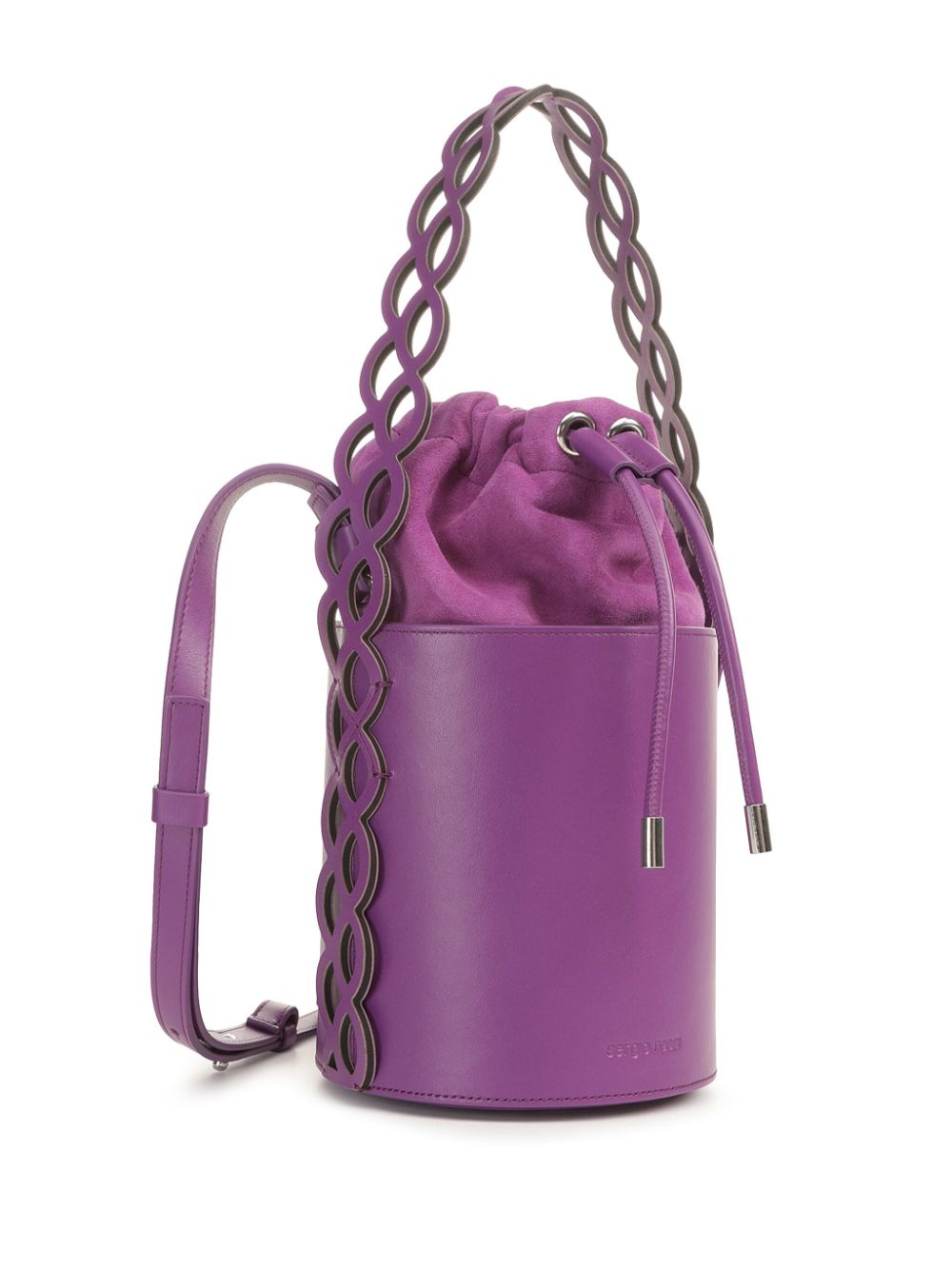 Shop Sergio Rossi Mermaid Bucket Bag In Purple