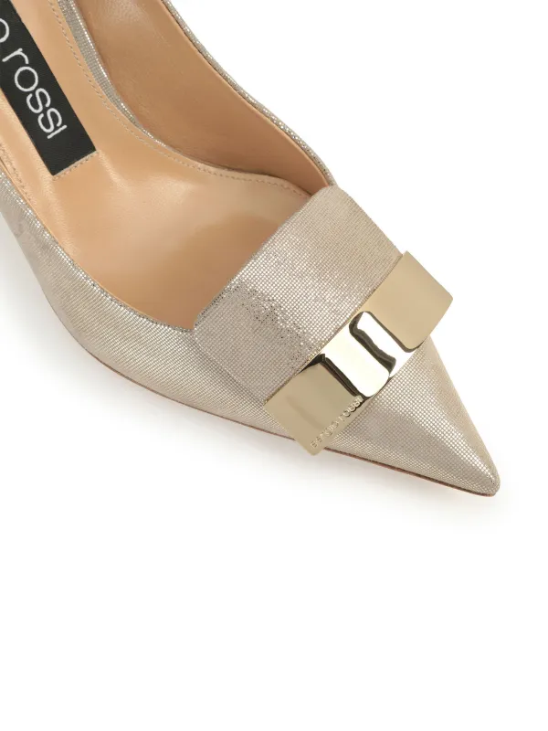Sergio Rossi 45mm Laminated Leather Shoes | Metallic