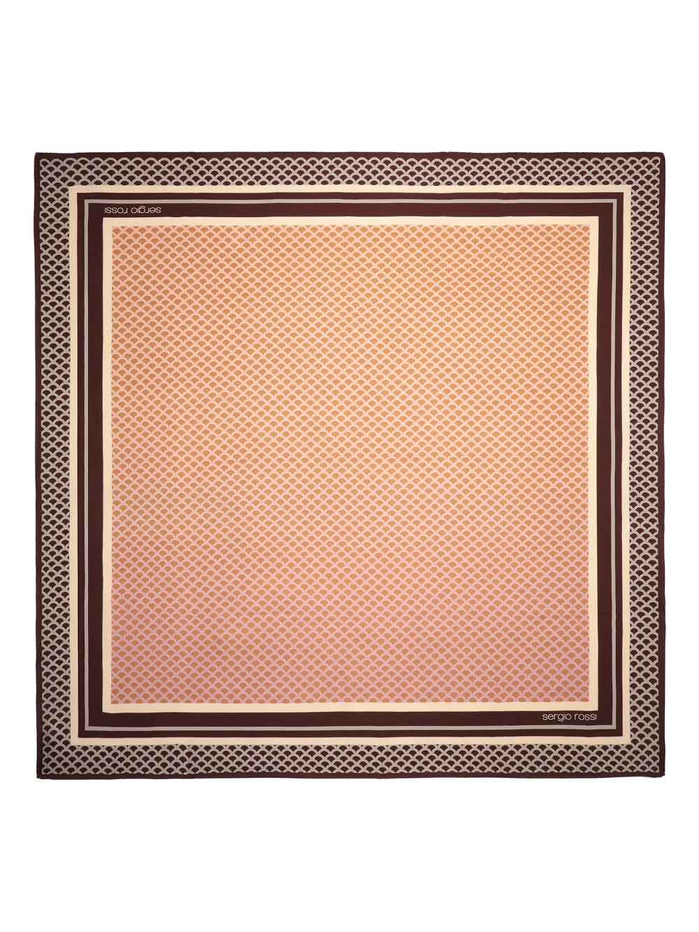 Sergio Rossi scale-pattern silk scarf Bruin