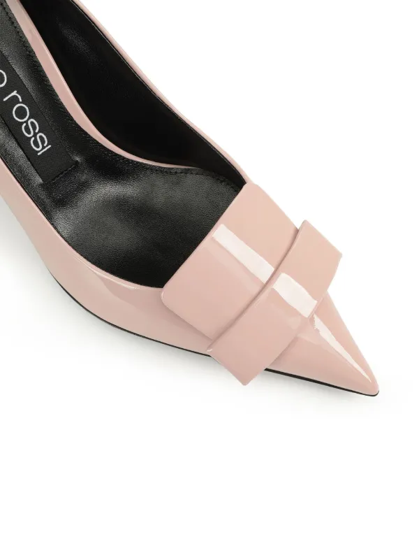 Sergio Rossi Laminated 75mm Leather Shoes | Pink | FARFETCH