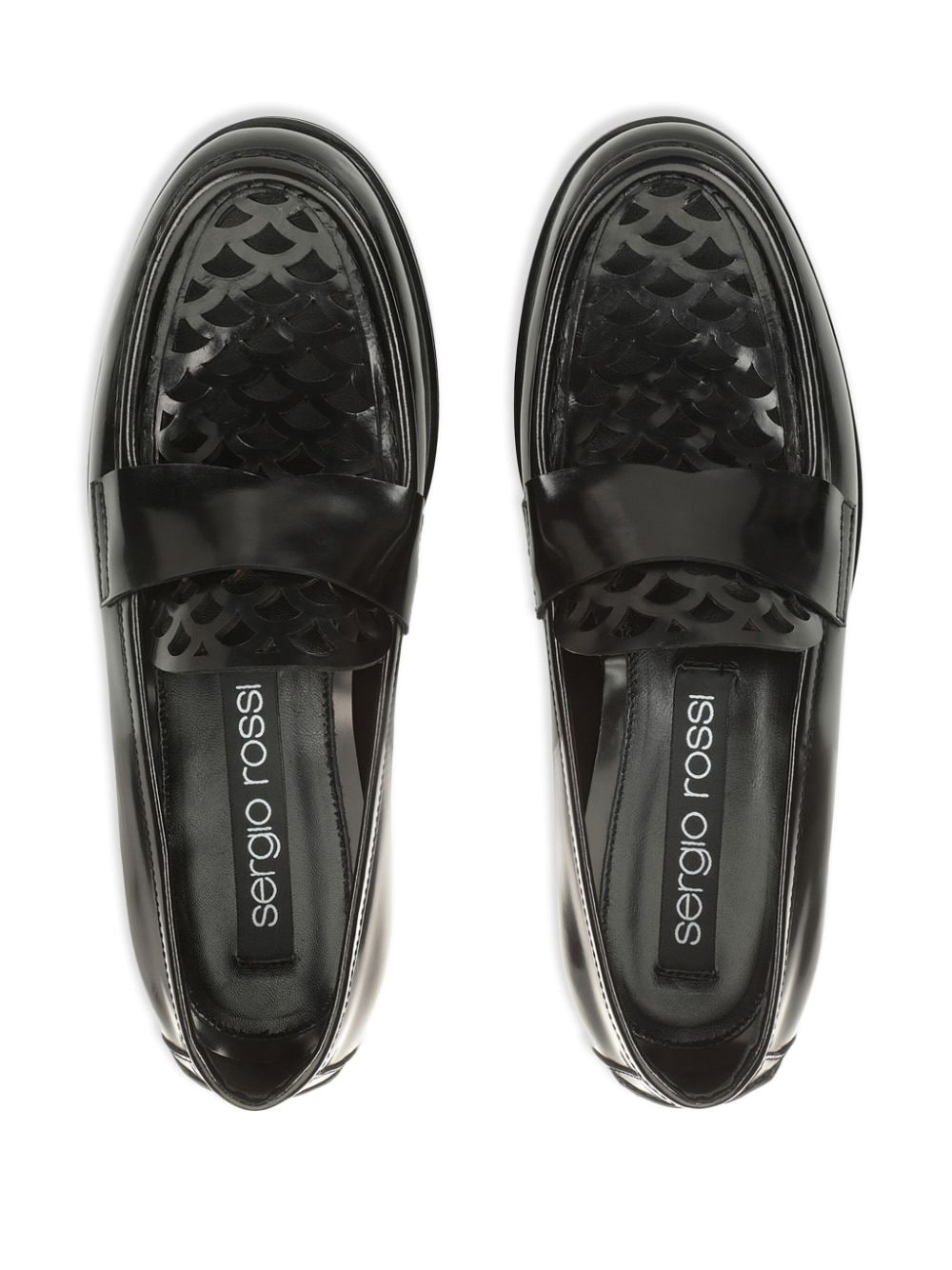 Shop Sergio Rossi Sr Mermaid Loafers In Black