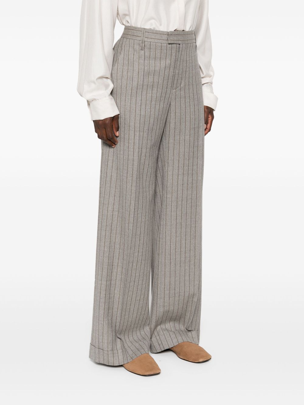 Brunello Cucinelli striped mid-rise tailored trousers Women