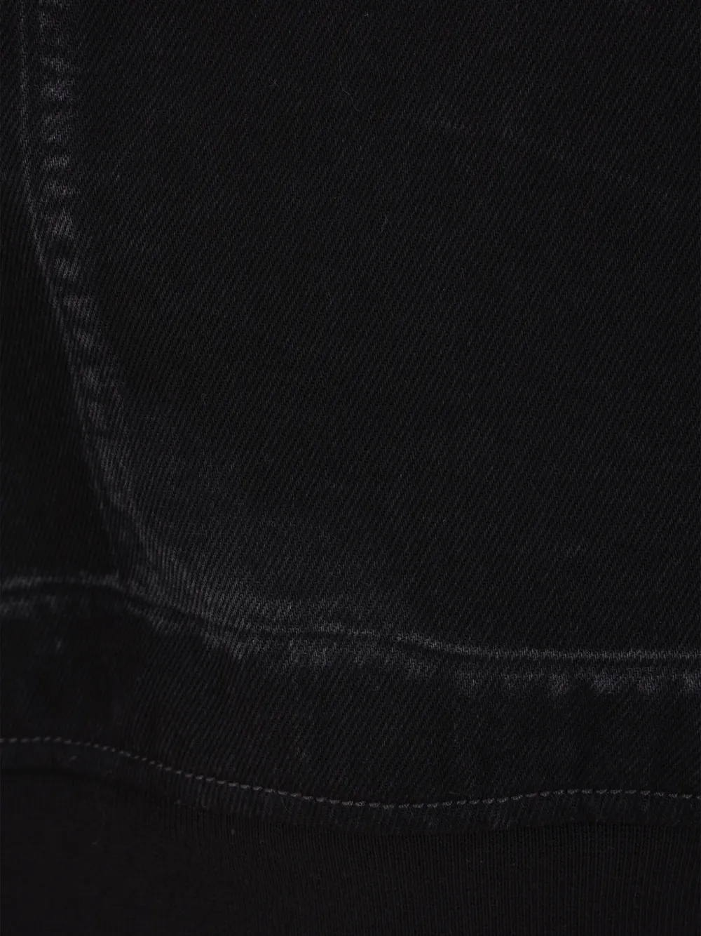 Alexander Mcqueen Black Bomber Jacket With Ghostwash Print In Cotton Denim Man In Black