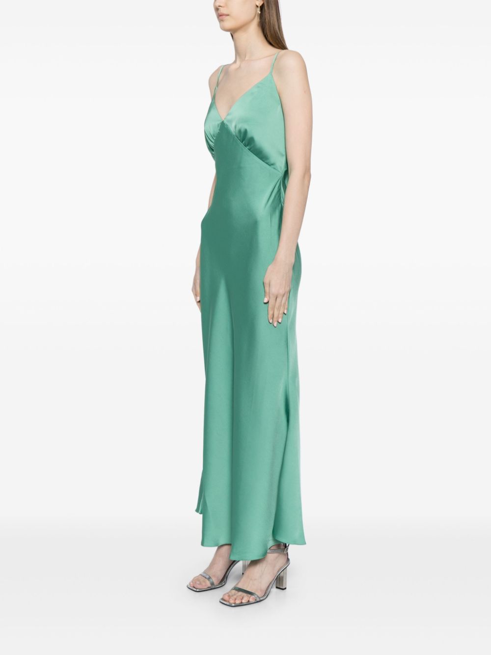 Shop Misha Vida Slip Maxi Dress In Green