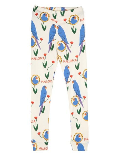 Mini Rodini all-over logo-print organic-cotton leggings