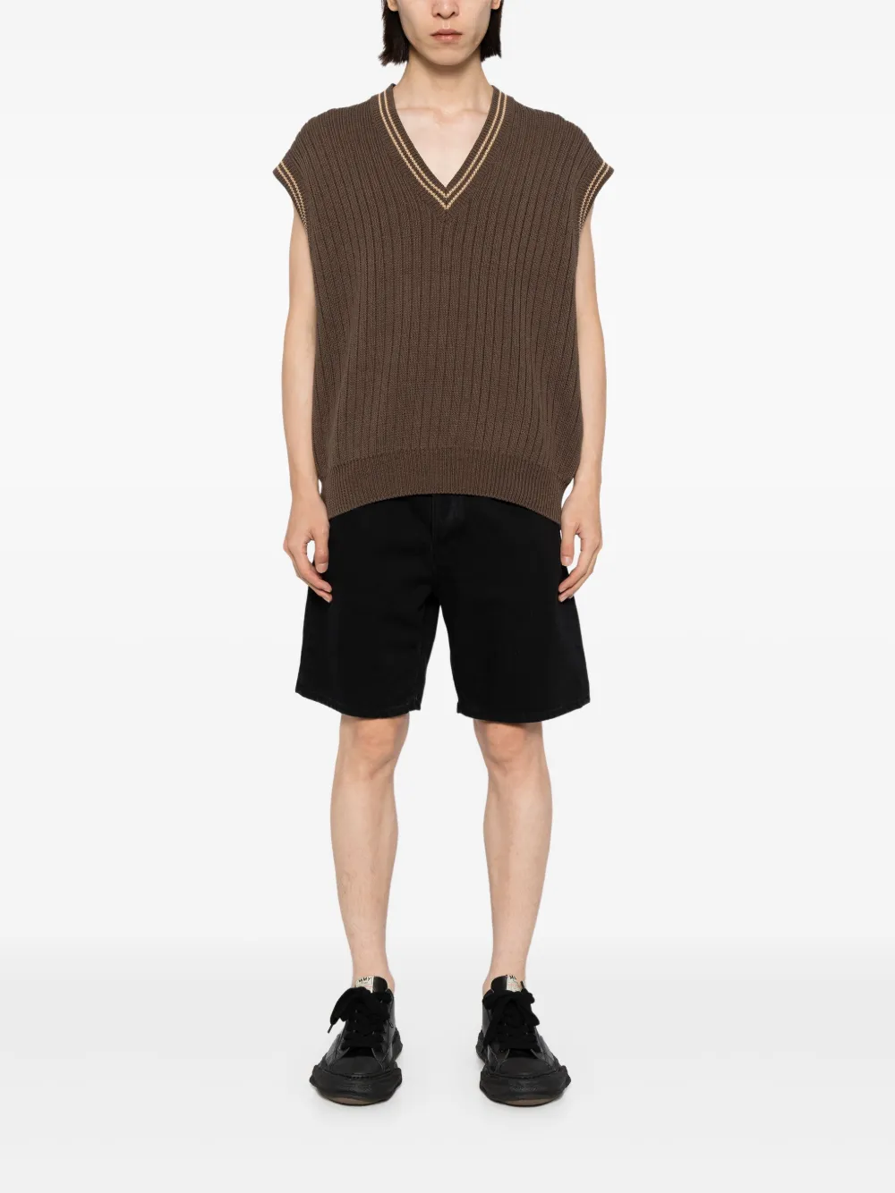 Nudie Jeans Sverre gebreide spencer - Bruin