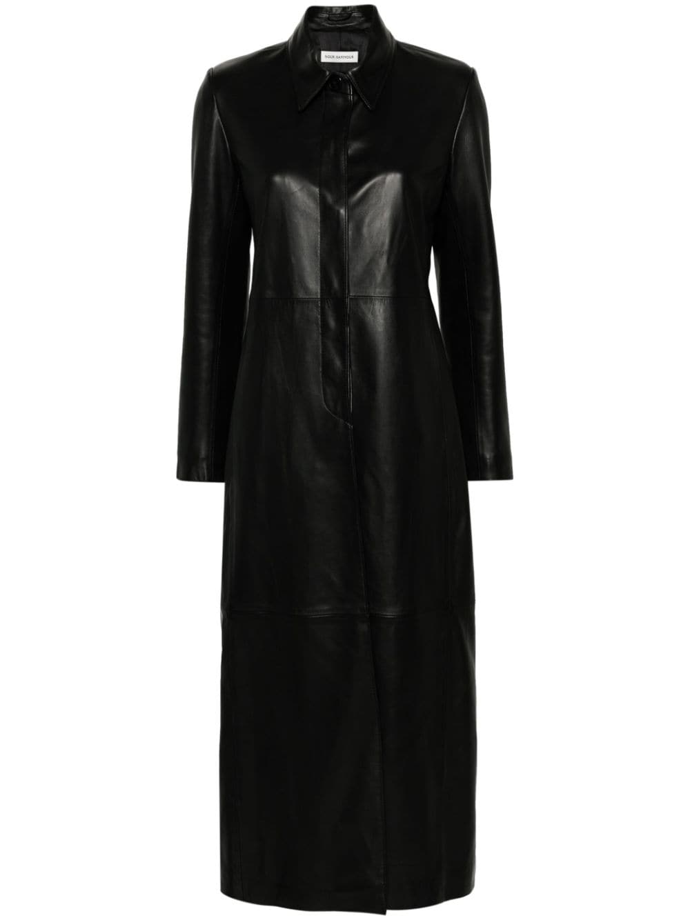 Nour Hammour - Gotham coat - women - Lambskin/Viscose/Cupro - 42 - Black