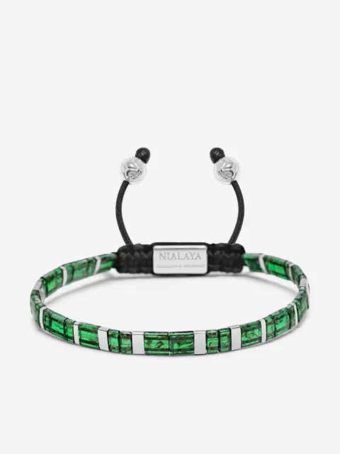 Nialaya Jewelry pulsera de cuentas con logo grabado