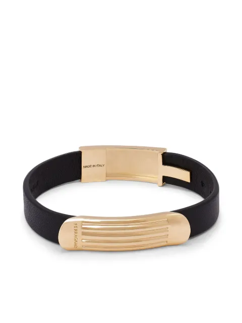 Ferragamo ribbed cap leather bracelet