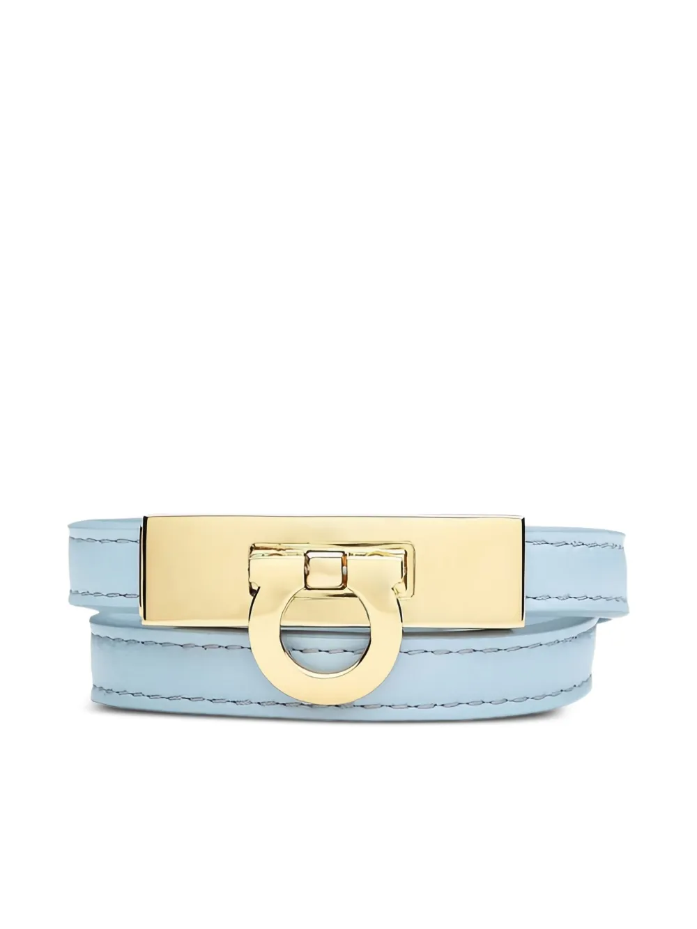 Ferragamo leather double-wrap bracelet | Blue | Image 1