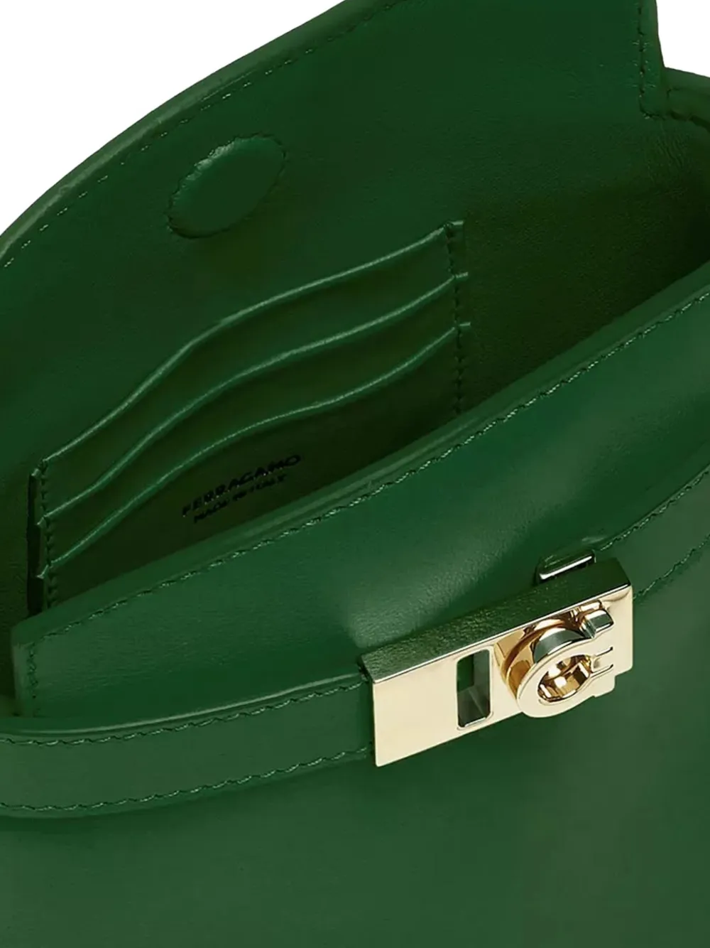 Ferragamo Crossbodytas met Gancini-gesp Groen