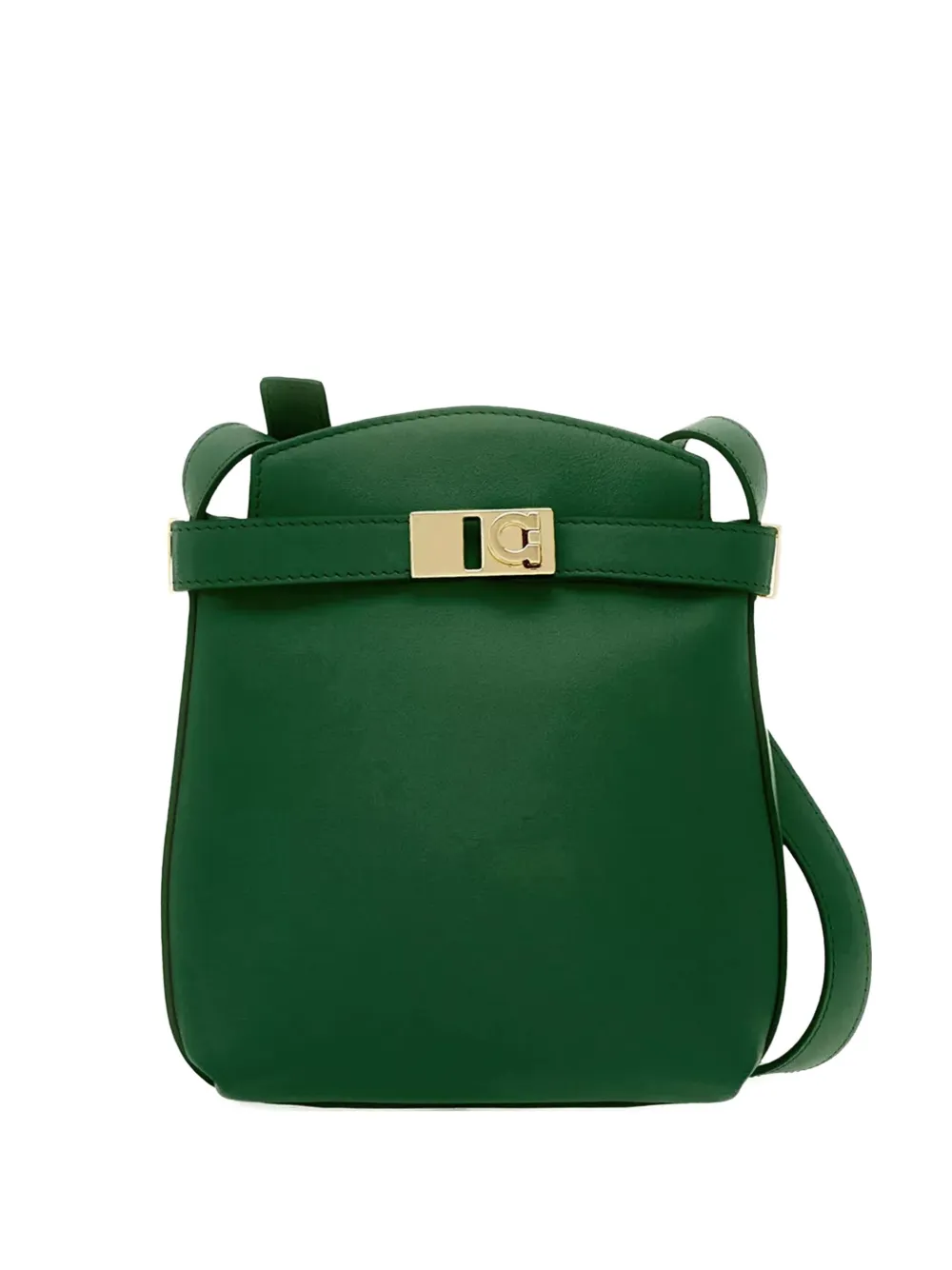 Ferragamo Gancini-buckle Cross Body Bag In Green