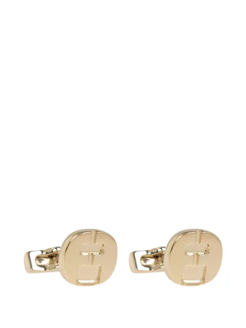 Ferragamo logo-plaque cufflinks