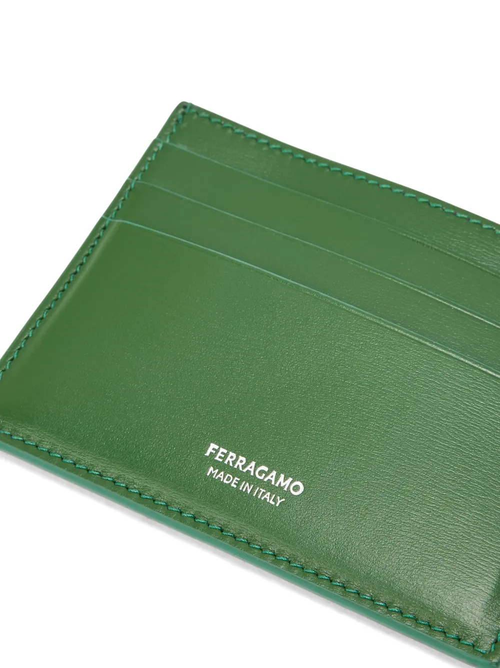 Ferragamo Leren portemonnee met logoprint Groen