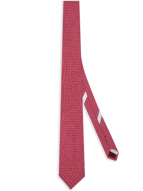 Ferragamo corbata de seda con estampado Gancini