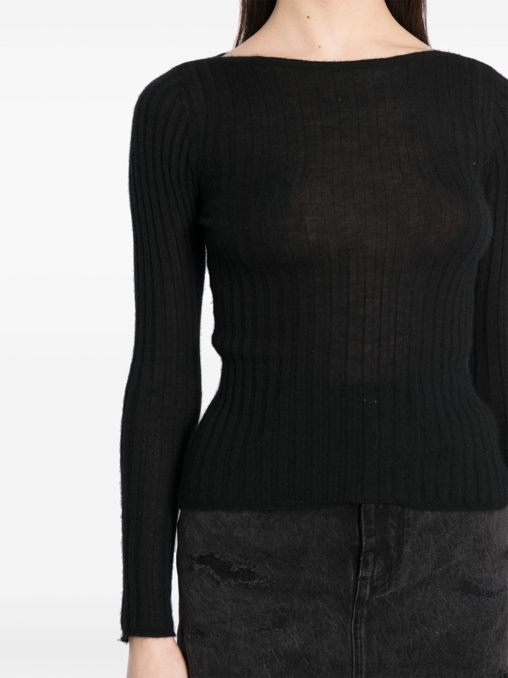 CHANEL 1997 ribbed cashmere-silk jumper Women