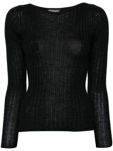 CHANEL 1997 ribbed cashmere-silk jumper Women