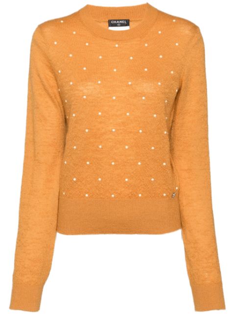 HOT SALE CHANEL 2022 CC faux-pearl jumper Women