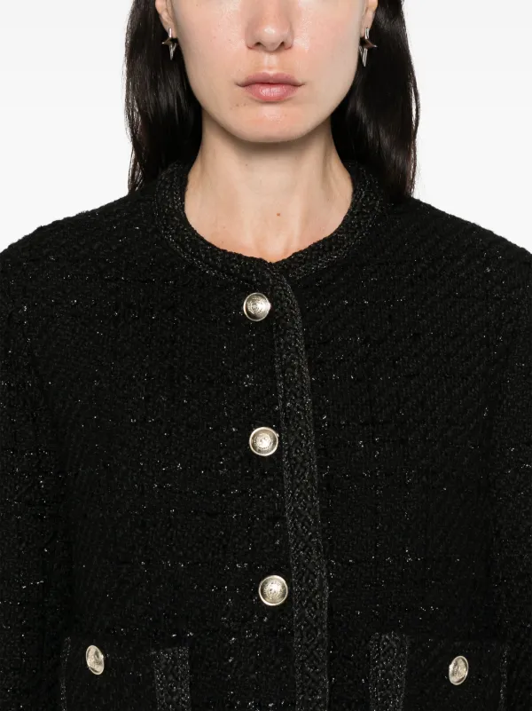 Maje Cropped Tweed Jacket Black FARFETCH AO