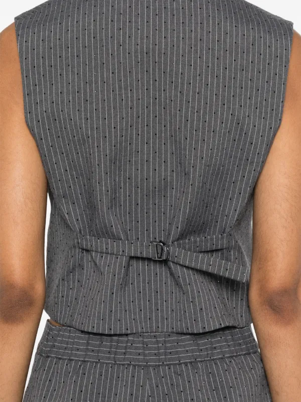 Maje rhinestone-embellished Pinstripe Waistcoat - Farfetch 