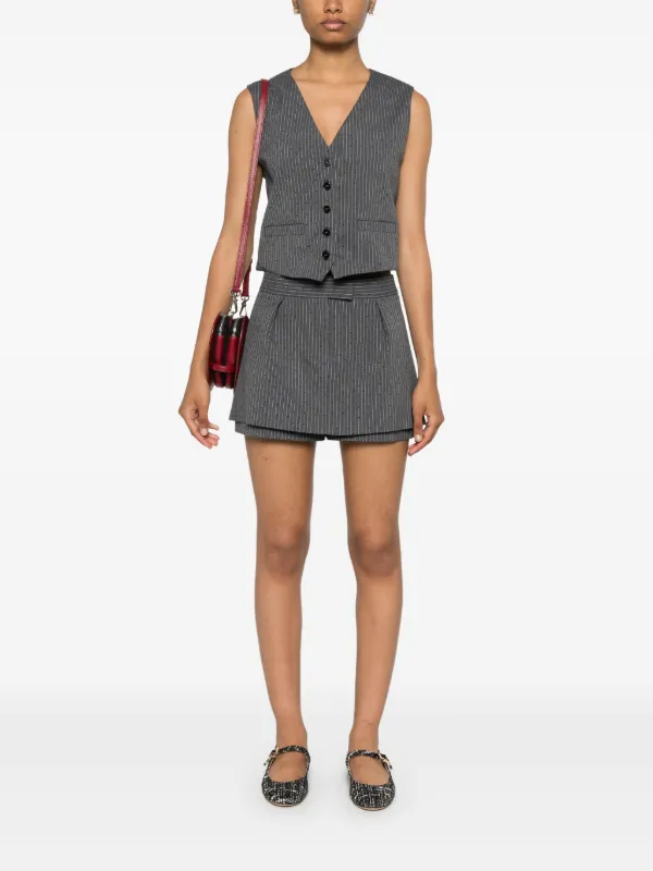 Maje rhinestone-embellished Pinstripe Waistcoat - Farfetch