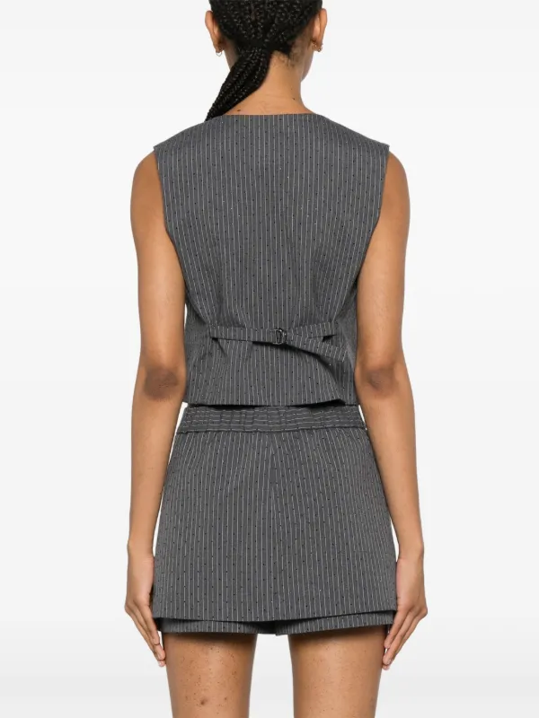 Maje rhinestone-embellished Pinstripe Waistcoat - Farfetch 