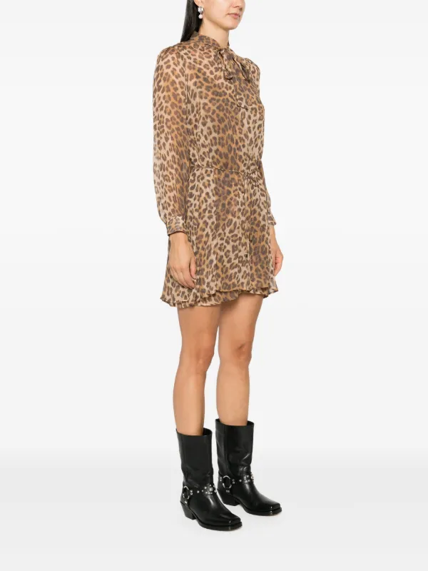 Maje Jersey Katanga Leopard-print Stretch Short store Casual Dress