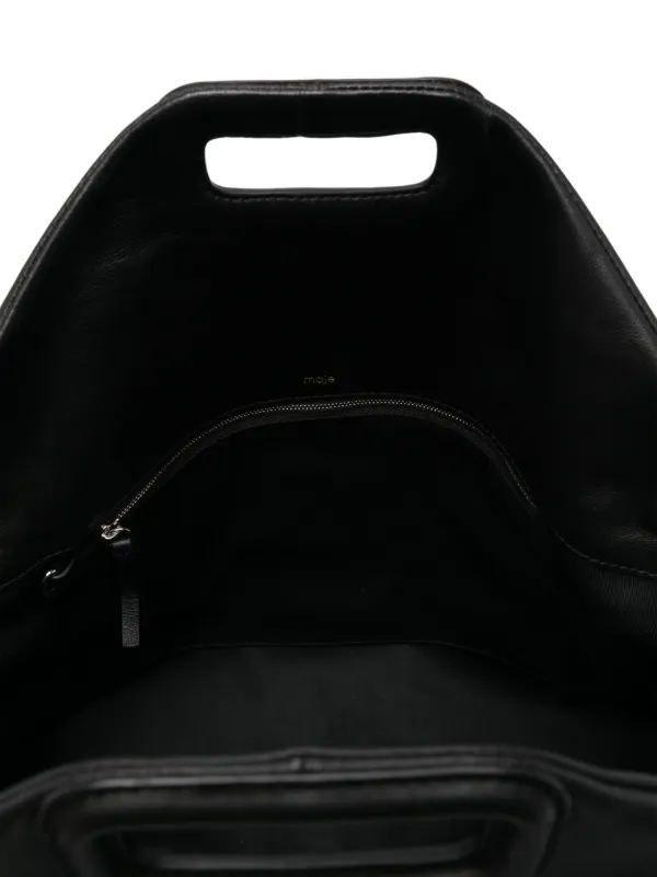 Maje Miss M XL Leather Shoulder Bag | Black | FARFETCH