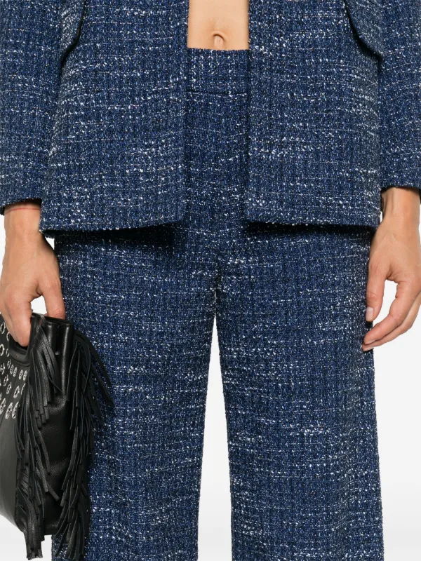 Maje ツイード ワイドパンツ | ブルー | FARFETCH JP